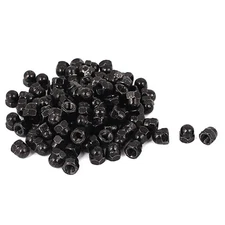M5 Thread Dia Dome Head Carbide Steel Cap Acorn Hex Nuts Black 100pcs