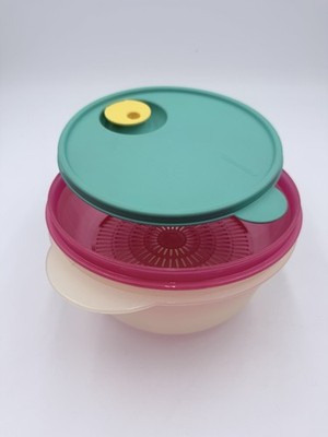 Tupperware Crystalwave Steamer Colander Pink 1830 W/ Crystlwve 6.25c 2641B & Lid