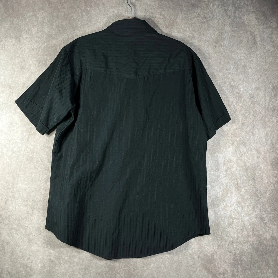 Ely Cattleman Western Shirt Mens Size XL-17.5 Black Pearl Snap Cowboy Rodeo  - Image 3 of 4