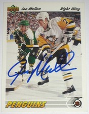 JOE MULLEN SIGNED UPPER DECK PITTSBURGH PENGUINS CARD AUTOGRAPH AUTO!!!