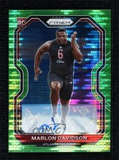 2020 Panini Prizm Rookie Neon Green Pulsar Marlon Davidson #347 Auto 0a3