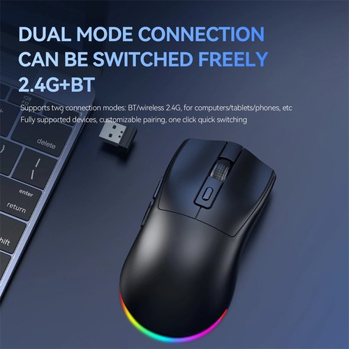 2.4G Bluetooth 1600 DPI Dual Mode Receiver Optical Mouse Wireless Gaming Mouse - Afbeelding 4 van 12