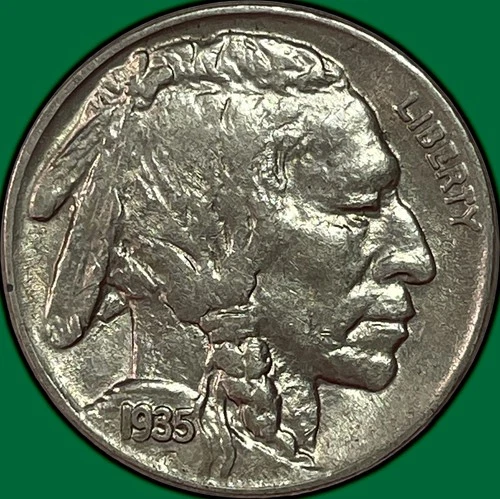 1935 Buffalo Nickel Choice Almost Uncirculated AU+ Coin #36464
