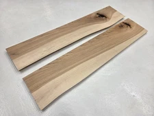25" Unique Set Of 2 Hickory Live Edge Lumber Wood Kiln Dried Board Slab