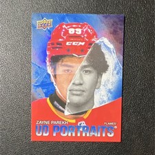 Zayne Parekh 2025-26 Upper Deck Series 2 Hockey UD Portraits Calgary Flames P-54