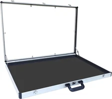 Portable Aluminum Trade Show Display Case with Clear Polycarbonate Panels Lockab