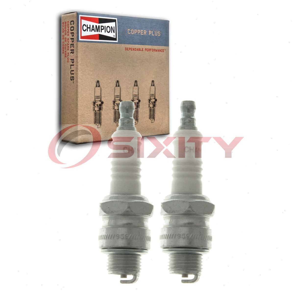2 pc Champion Copper Plus 823-1 Spark Plugs for J6C 93324 3510 Ignition Wire ow