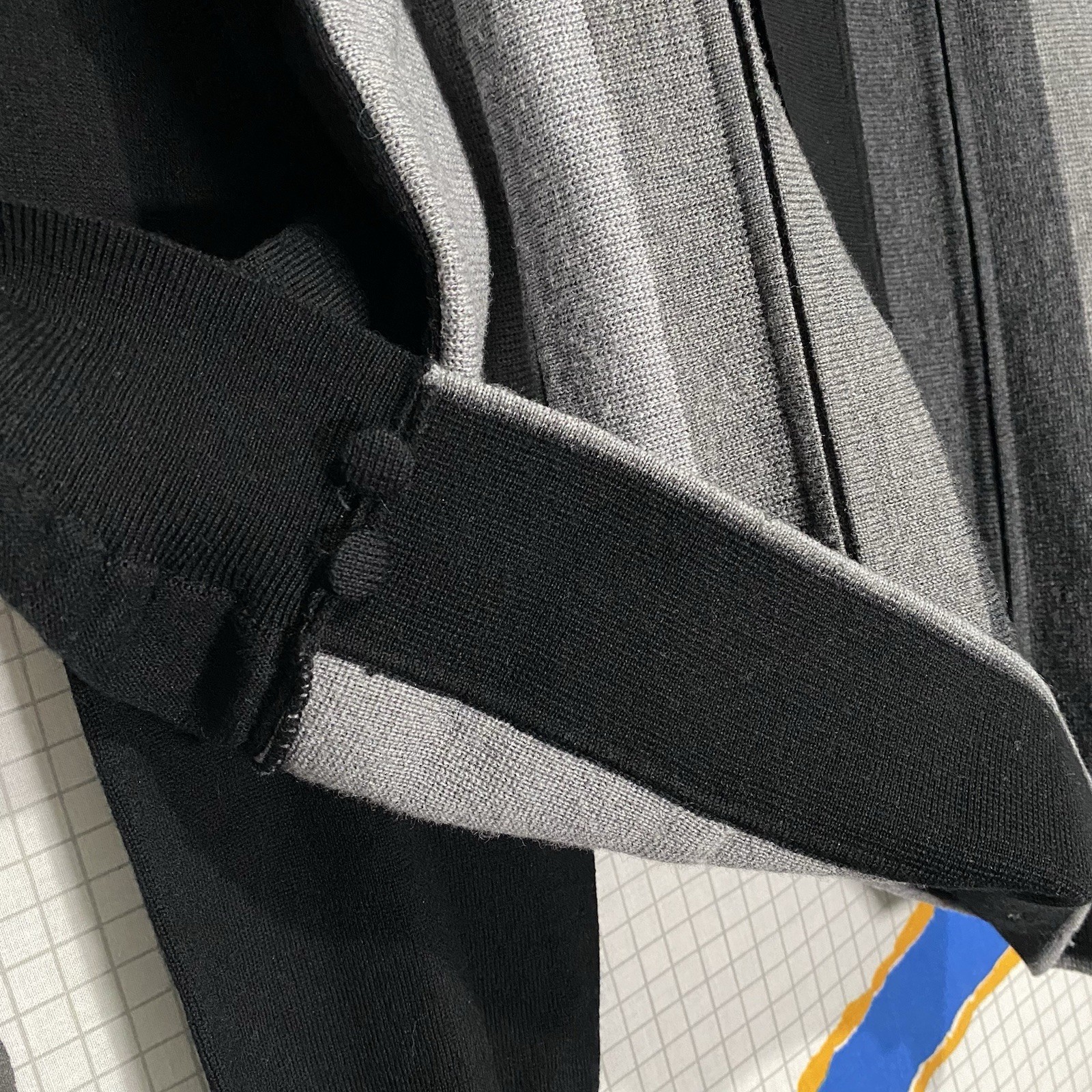 Vintage 50s Damon Wool Cardigan Striped Sweater 60s Loop Collar Rockabilly Italy