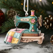 Sewing Machine Acrylic Ornament 2025 Custom Quilter Christmas Decor