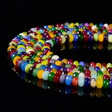 Multi Color Jade Gemstone Faceted Rondelle 8X4MM Loose Beads D663 