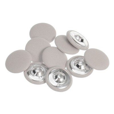 10pcs Fabric Cloth Covered Button 25mm Metal Round Sewing Buttons Beige