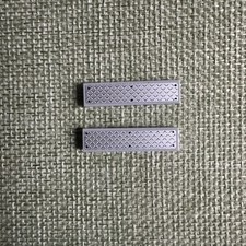Genuine 2 x LEGO 1x4 Light Bluish Gray Tiles Silver Tread Rivets Pattern Sticker