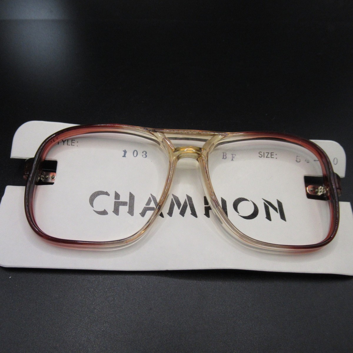 Vintage SM-mArk 54-18 Hong Kong large aviator tortoise frames only Gunmetal Square Aviator Eyeglasses Frames: Vintage Unisex  main image 2
