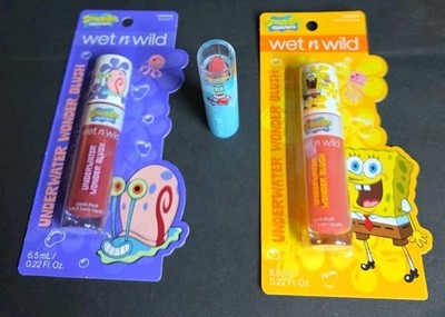 Wet N Wild SpongeBob Underwater Wonder Liquid Blush/Lip 3 pc Set Sealed NEW 