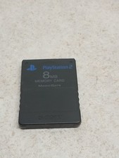 Sony Playstation 2 8MB Memory Card Black Tested Working OEM