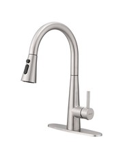 Kitchen Faucet with Pull Down Sprayer High Arc 360 Swivel Brushed Nickel S...