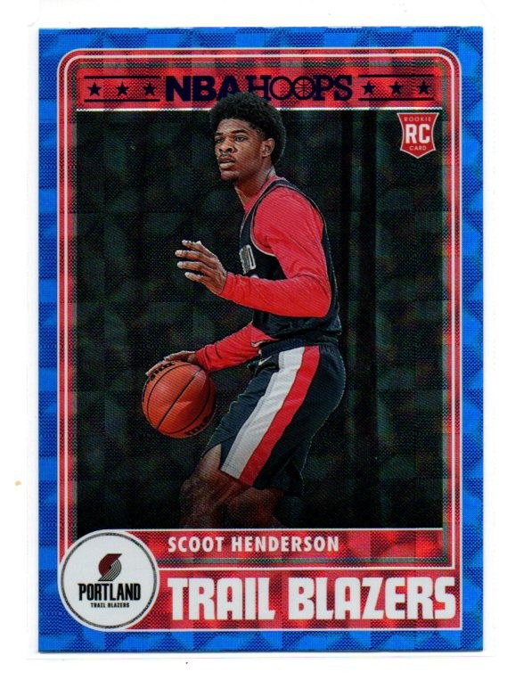Scoot Henderson 2023-24 Panini NBA Hoops Hyper Blue RC #297 Portland Trail