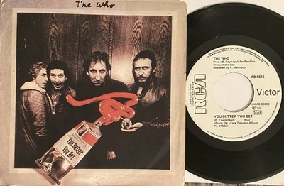 THE WHO You better you bet / The quiet one Italy Original RCA Promo 7'' 45rpm 1981
