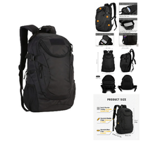 Trekkingrucksack 25L Molle Rucksack FüR Herren Damen Schwarz Outdoor