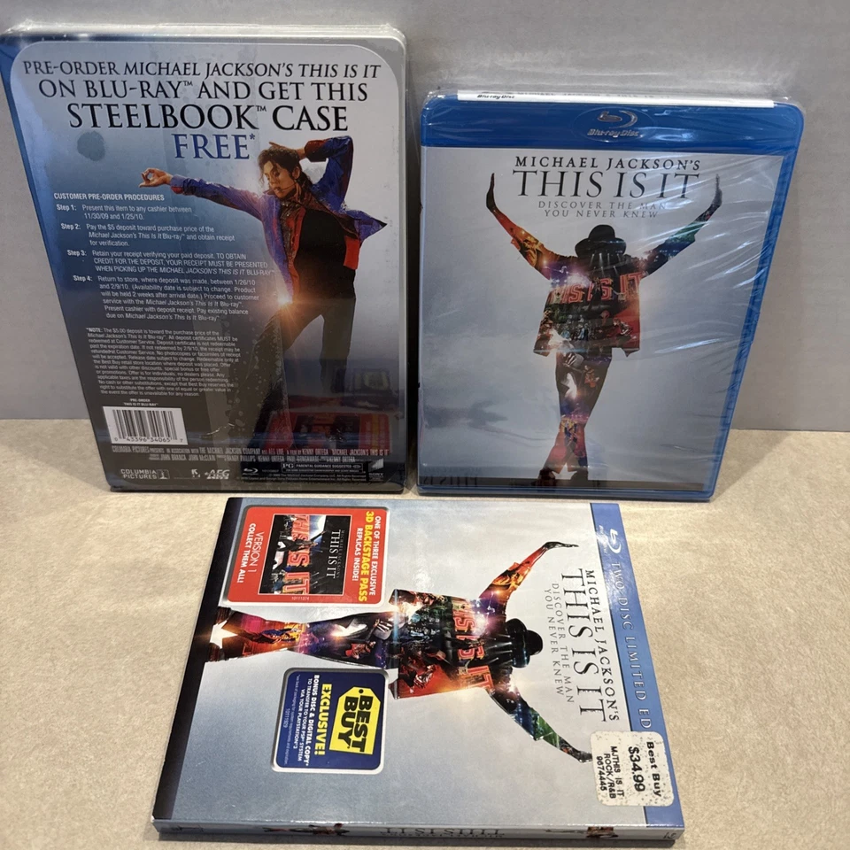Michael Jackson THIS IS IT Blu-ray Limited Best Buy Steelbook 3D Backstage Pass - Image 3 of 3