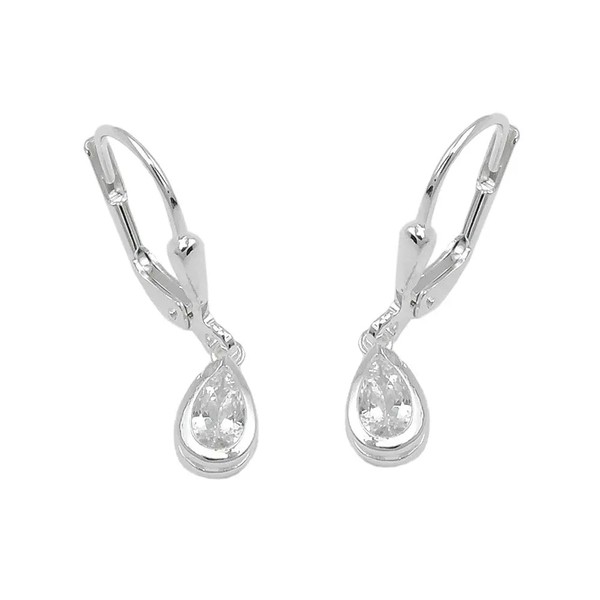 Ohrbrisur OhrhäNger Ohrringe 23X5Mm Tropfen Zirkonia Silber 925 | Gallay-image