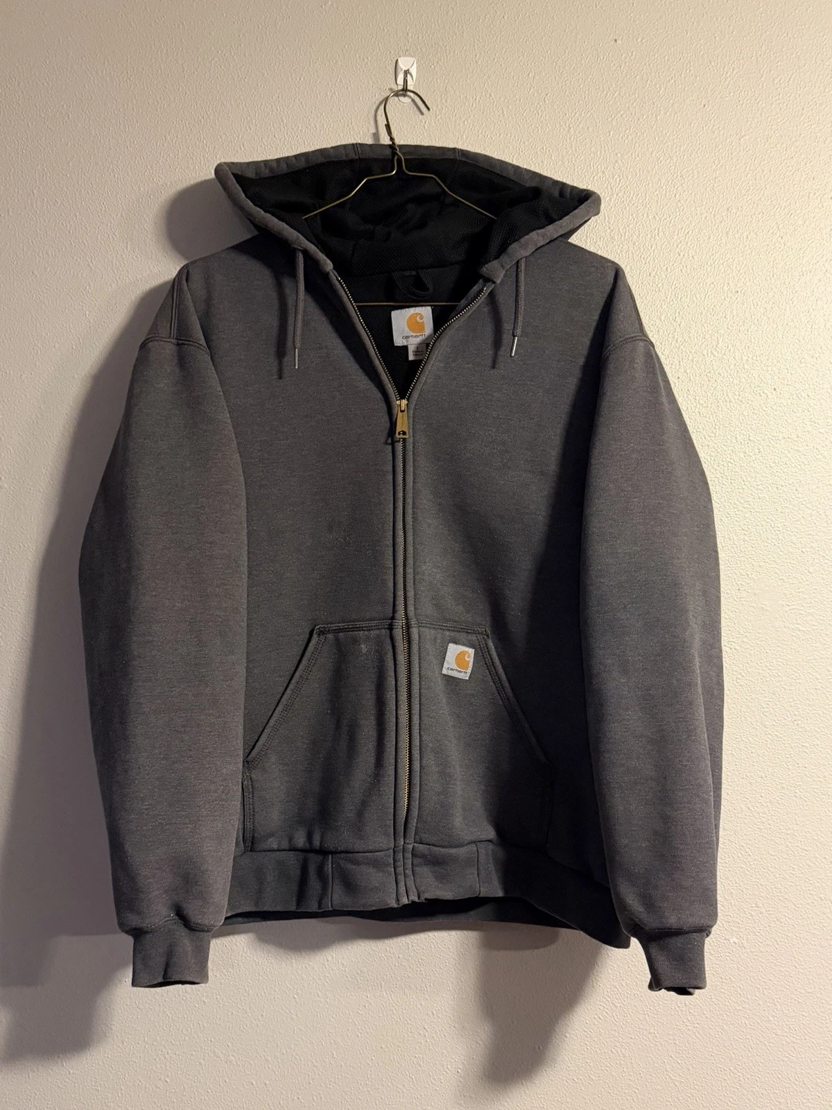 Carhartt 100632 Men’s XL Thermal Lined Insulated Zip Up Hoodie Gray Work Wear