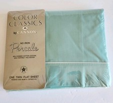 Color Classics Cannon Percale Twin Flat Sheet USA Vtg Mint Green Sealed