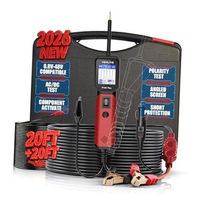 P100 Plus Automotive Power Circuit Probe Tester,12V 24V Car Standard Size Case
