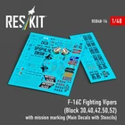 1/48 F-16C Fighting Vipers & mission marking (Main Decals & Stencils) RSB48-0014