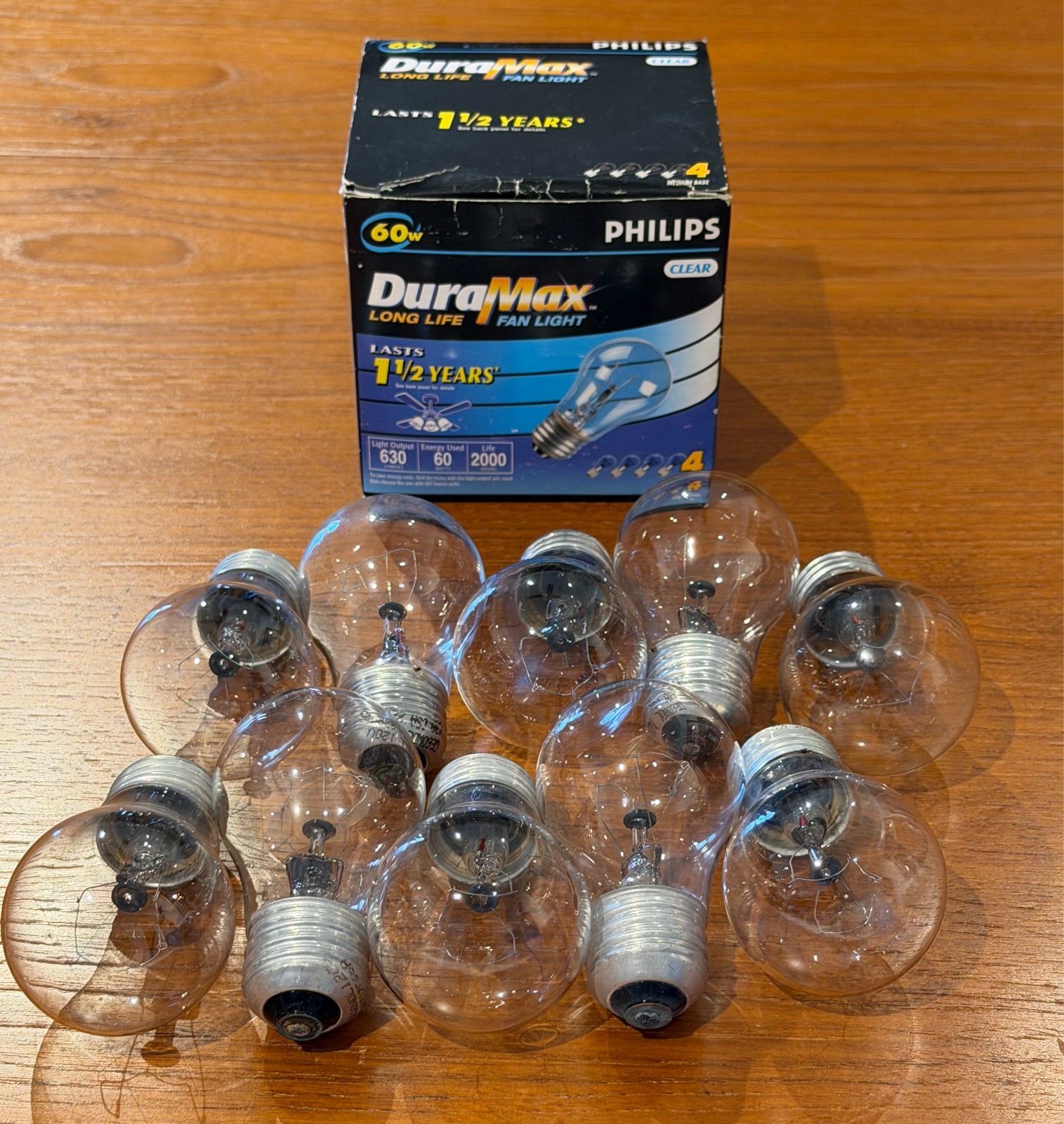 10 Old Style Non-LED 60 Watt 630 Lumen Vibration Resistant Fan Bulb Med Base A15