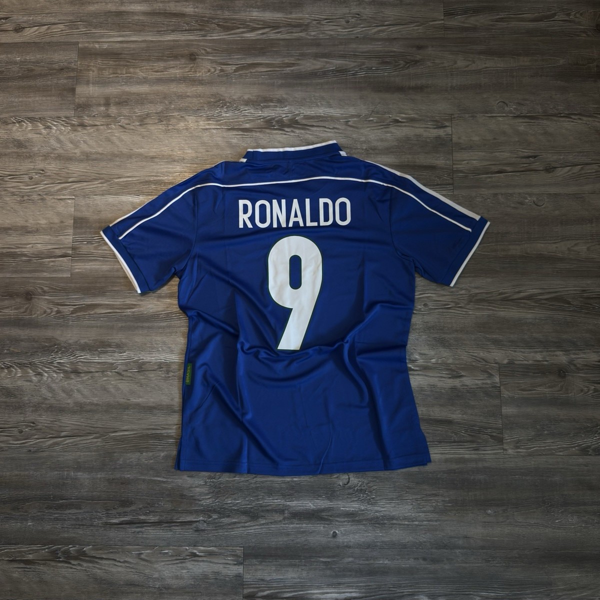 Nike Brazil 1998 Away Blue Jersey Ronaldo #9 - SIZE L | eBay