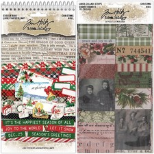 Tim Holtz Idea-ology Christmas 2025 Sticker Book  Large Collage Strips - New 