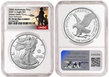  2025 S Silver Eagle $1 U.S Navy Privy NGC PF70 UCameo Early Release #2646
