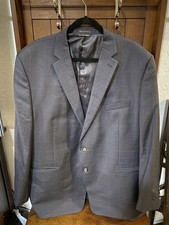 Lauren Ralph Lauren Men's Blue Wool Windowpane Suit Jacket 50L