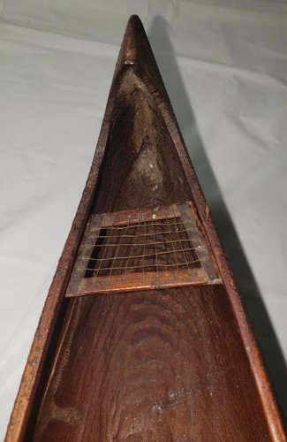 Native American? Antique Hand Carved Wood Dugout Canoe 21 inch Carving Model - Picture 20 of 24
