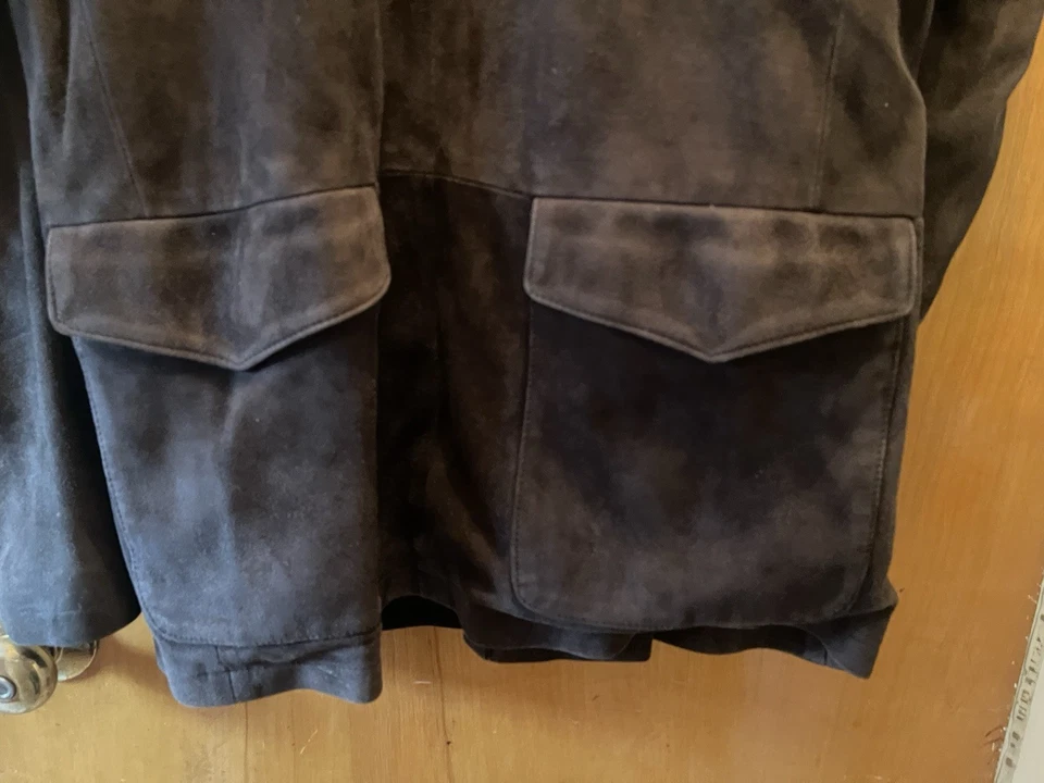 Chaqueta de gamuza de cuero Trussardi vintage para hombre talla 50 marrón Foto 4 de 4