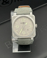 Bell Ross BR 03-92 Automatic Horolum Gray Dial Date 42mm Steel Box Papers