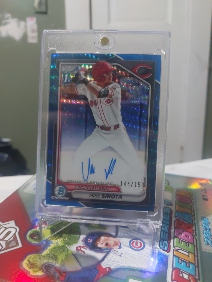 Topps Chrome 2024 Bowman Draft Mike Sirota Blue Wave Auto /150 #CPA-MS  Dodgers