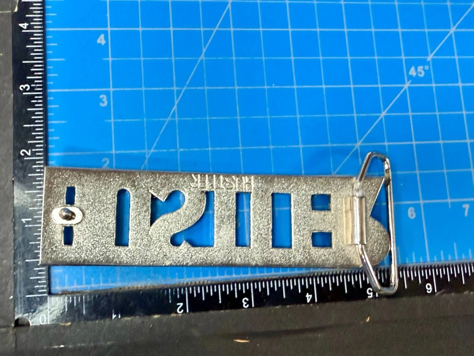 Hebilla de cinturón HUSTLER bloque letra declaración declaración recorte color plata Foto 4 de 4