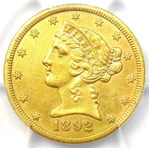 1892-CC Liberty Gold Half Eagle $5 Carson City Coin - Certified PCGS AU Details