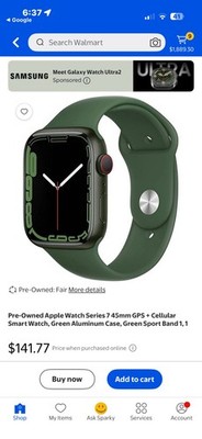 Apple Watch Series 7 45mm Wi-Fi + GPS + Cellular Smartwatch - GREEN