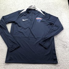 Tennessee Soccer Club Shirt Mens Large Blue Soccer Nike Dri Fit 1/4 Zip Pullover