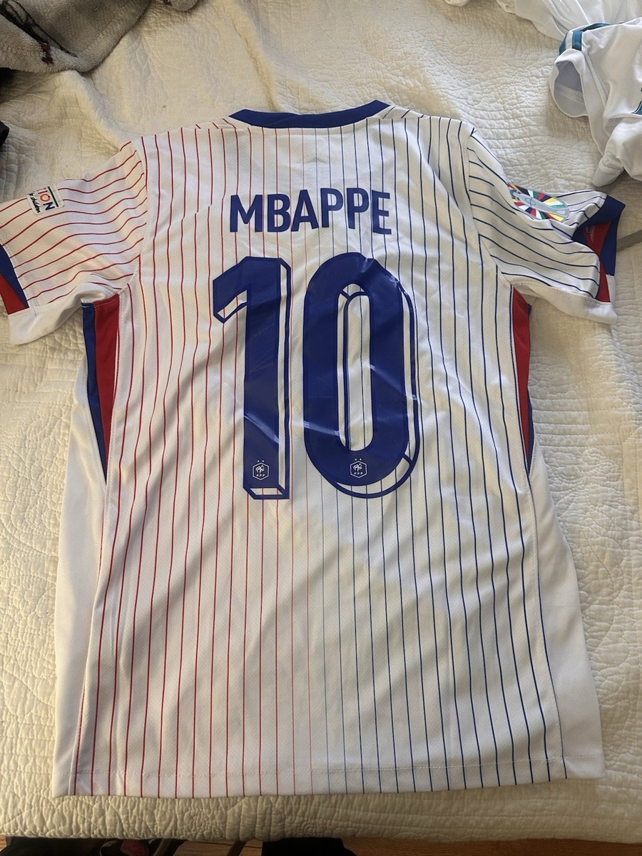 Nike France Mbappe #10 UEFA Euro 2024 Soccer Jersey White Size S