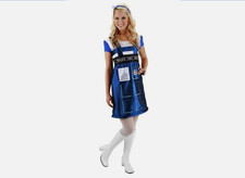 Doctor Who Tardis Dress Costume  Headband Size S/M Police Call Box NEW UNWORN