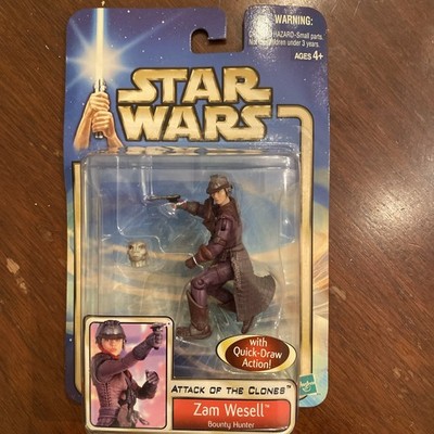 Hasbro Star Wars Episode 2 - Zam Wesell with Face Reveal Action Fig-NIB!!