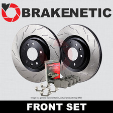 FRONT BRAKENETIC Premium RS Slot Brake Rotors + Pads TTS 55.33144.42