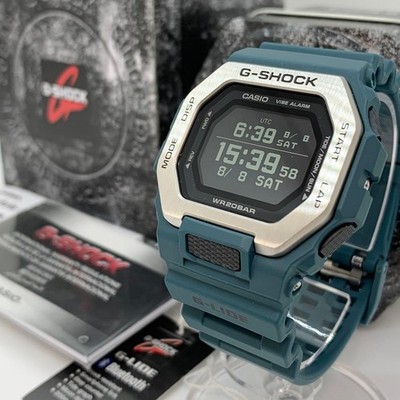 Casio G-Shock GBX-100-2DR Smartwatch Silber / Grün Bluetooth Edelstahl