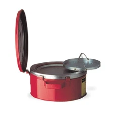 JUSTRITE 10295 Bench Can,1/2 Gal.,Galvanized Steel,Red 3AD27