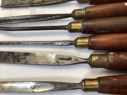 12 vintage Marples carving chisels good user tools to restore As Found - Picture 10 of 18