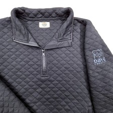 Marine Layer Corbet Quilted Quarter Zip Pullover Black Womens Large